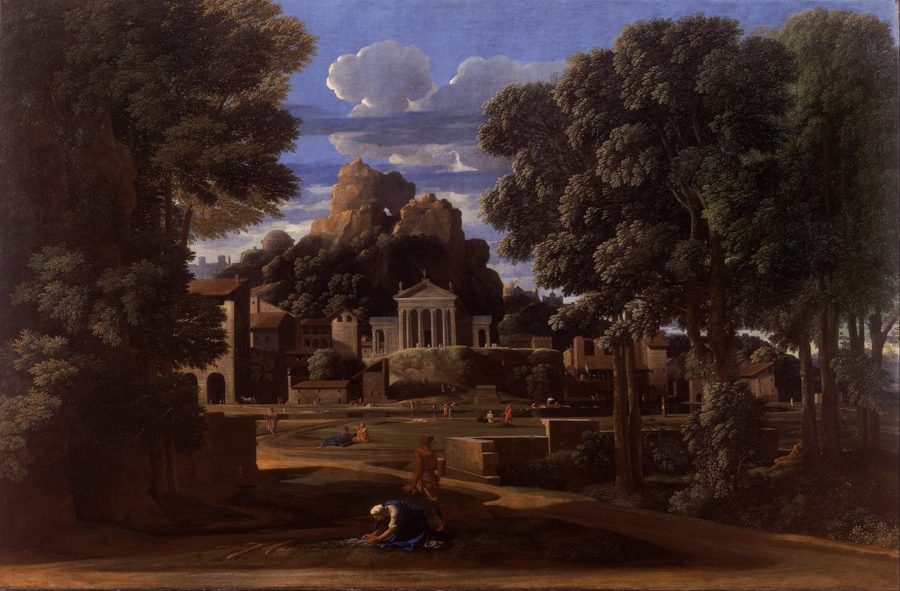 Paisaje con las cenizas de Foción de Nicolas Poussin