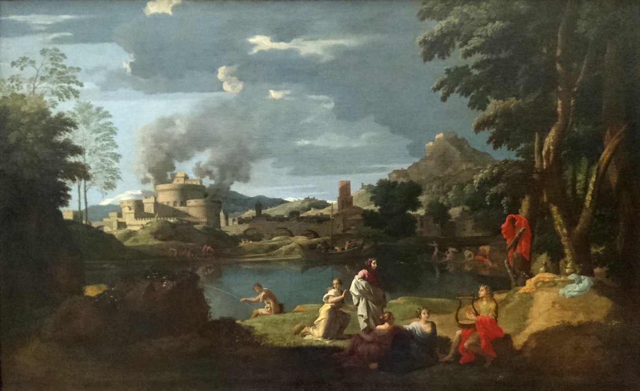 Paisaje con Orfeo y Eurídice de Nicolas Poussin