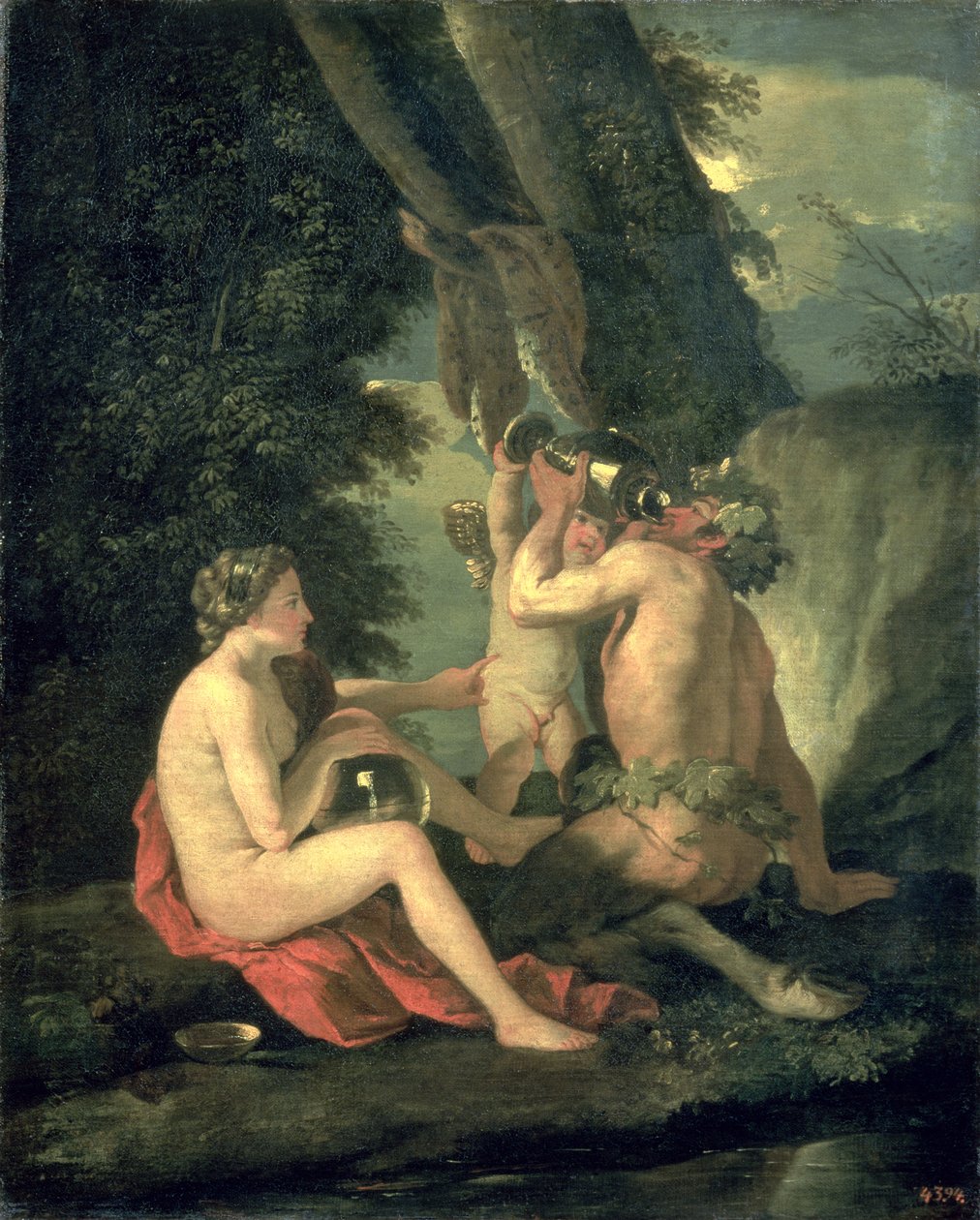 Sátiro y ninfa, 1630 de Nicolas Poussin