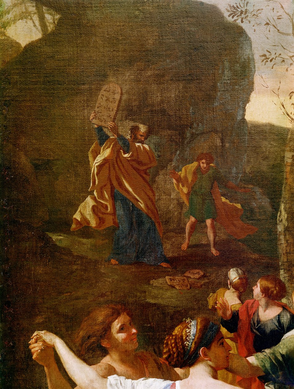 La adoración del becerro de oro (detalle) de Nicolas Poussin
