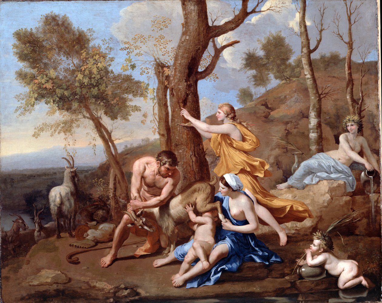 La crianza de Júpiter de Nicolas Poussin
