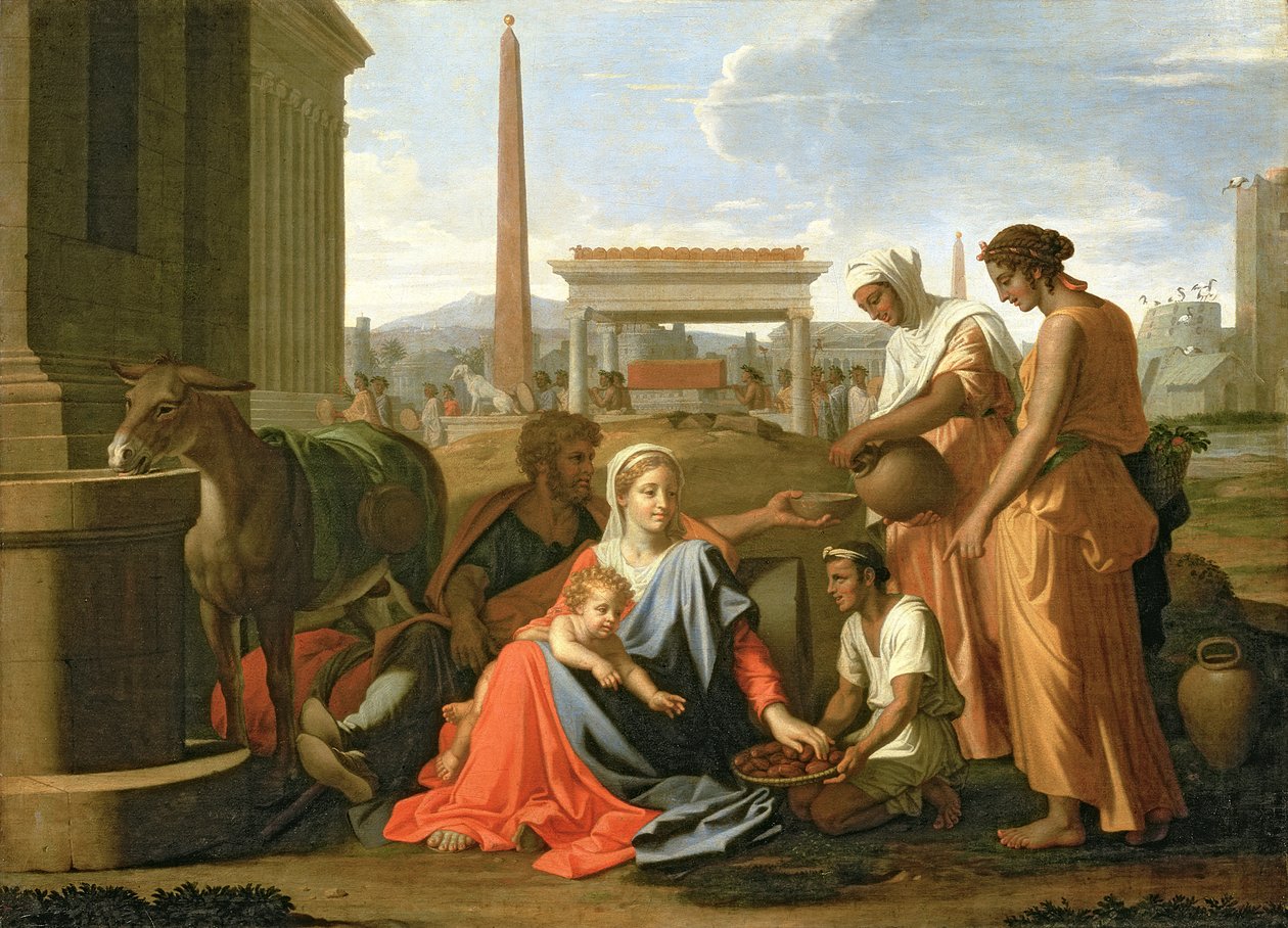 El descanso en la huida a Egipto de Nicolas Poussin