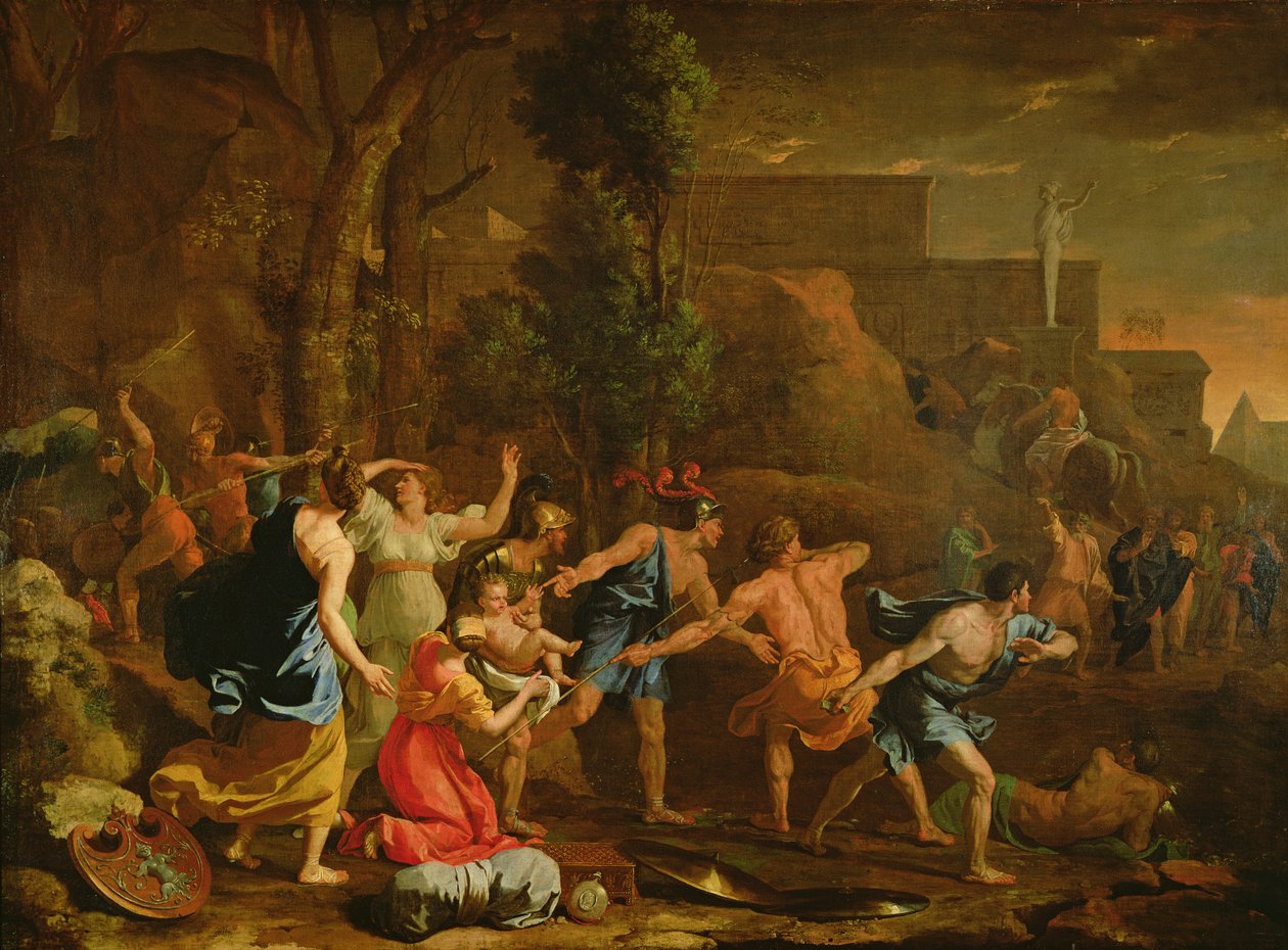 El rescate del infante Pirro de Nicolas Poussin