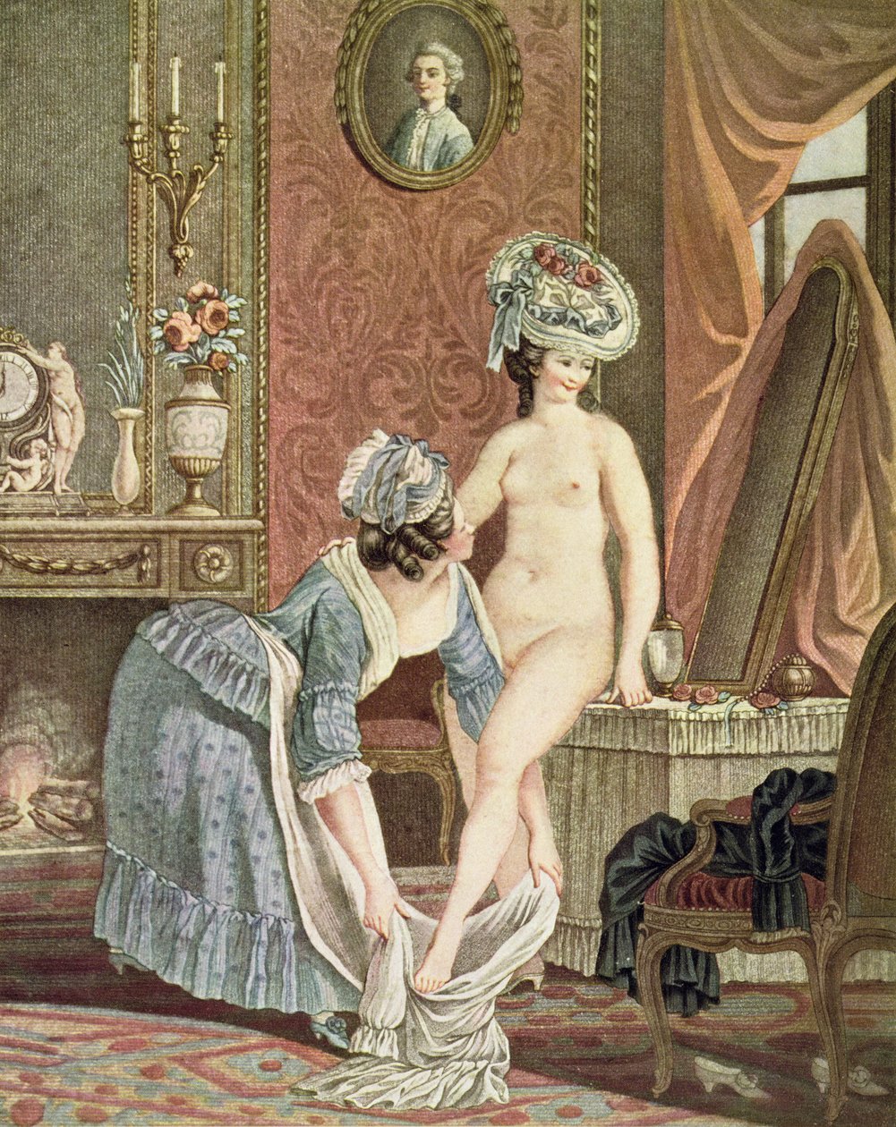 La Toilette, grabado por Louis Marin Bonnet de Nicolas Rene Jollain