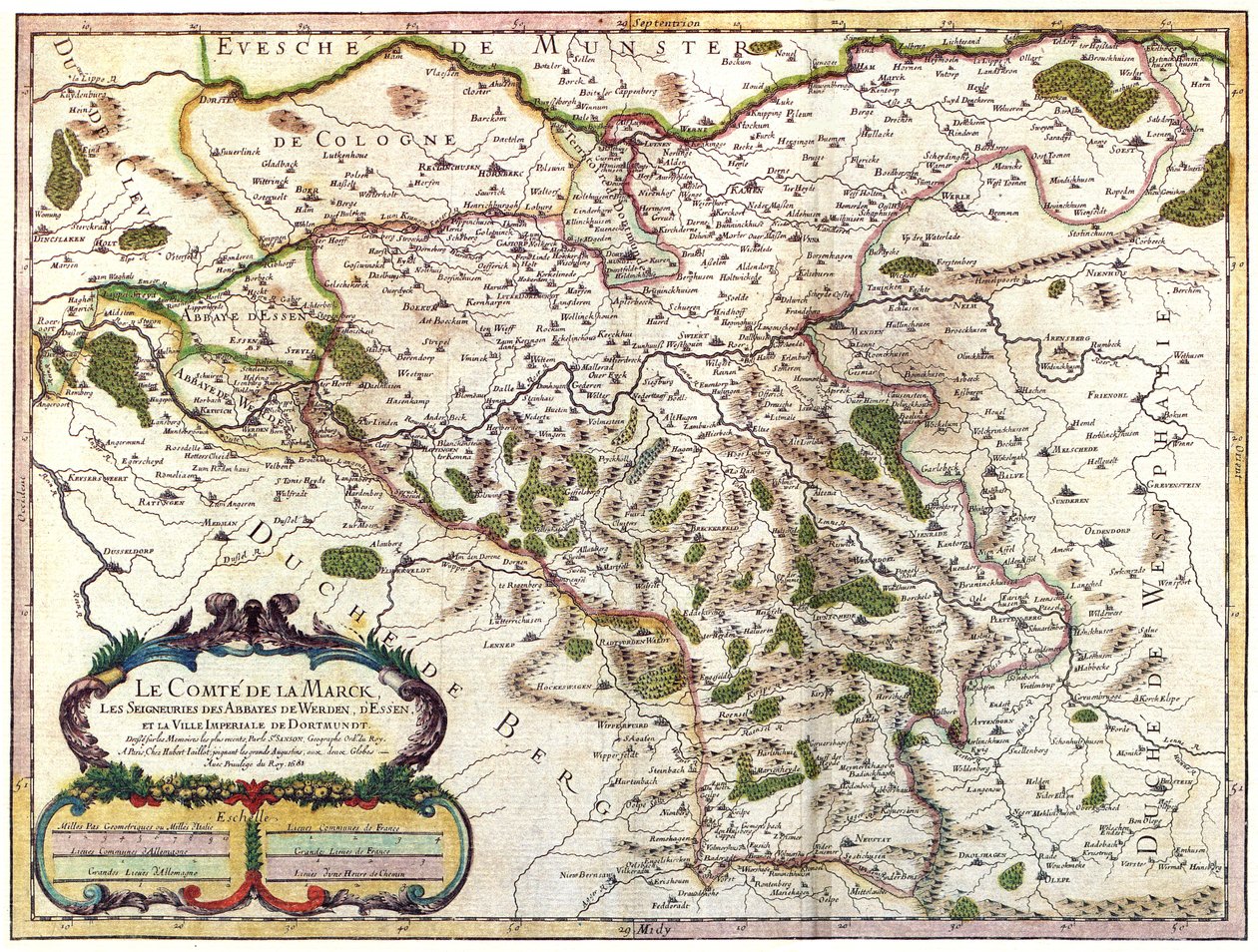 Mapa de Grafschaft Mark de Nicolas Sanson