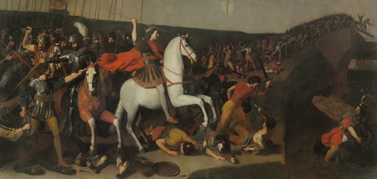 La Batalla del Puente Milvio, Victoria de Constantino sobre Majencio de Nicolas Tournier