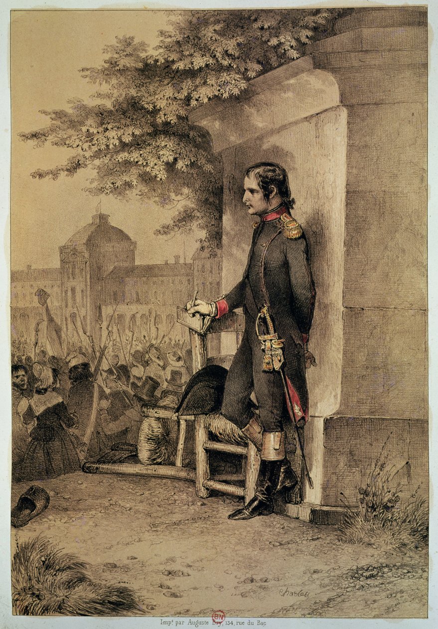 Napoleón I (1769-1821) en el Asedio de las Tullerías, 10 de agosto de 1792 de Nicolas Toussaint Charlet