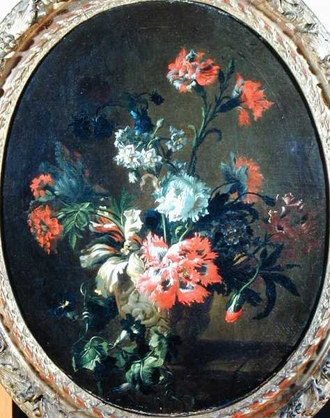 Flores en un Jarrón de Piedra de Nicolas (attr.to) Baudesson