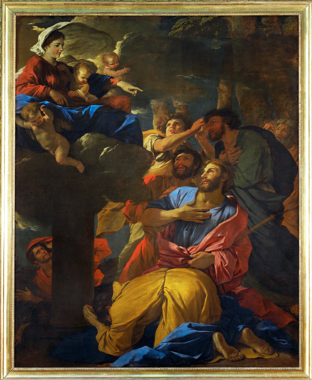 Apparition de la Vierge a Saint Jaques le Majeur - la Virgen se aparece a Santiago el Mayor;1629-1630 ... de Nicolas (attr.to) Poussin
