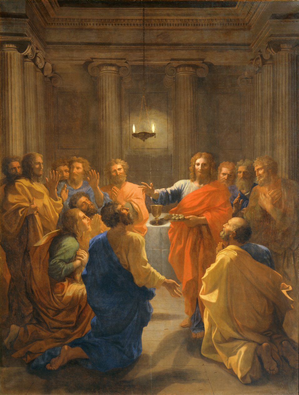 Jesucristo instituyendo la Eucaristía ... de Nicolas (attr.to) Poussin