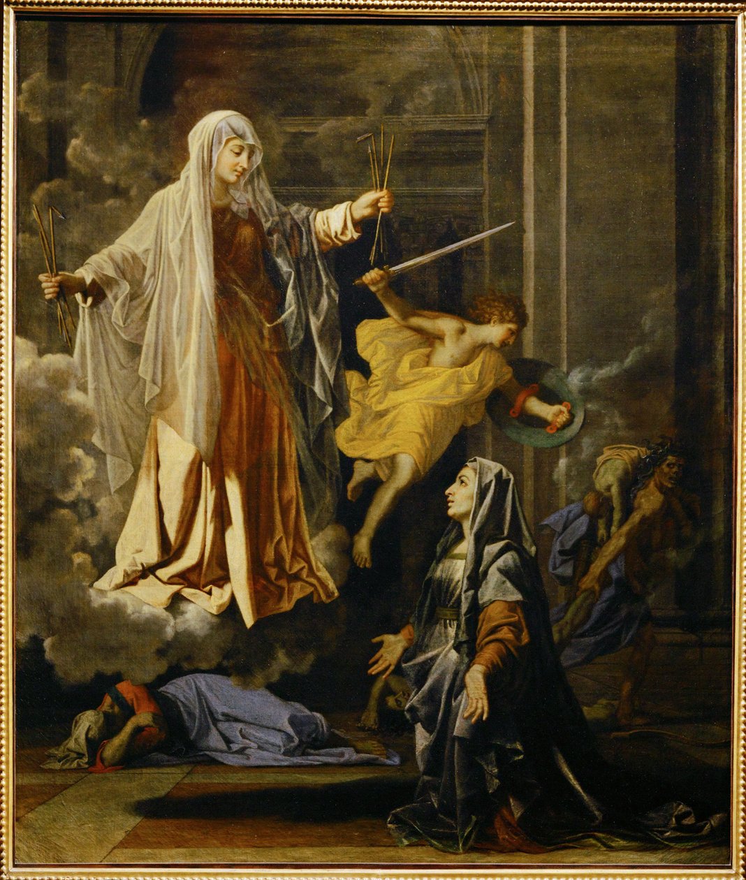 El milagro de la peste de Santa Francisca Romaine ... de Nicolas (attr.to) Poussin