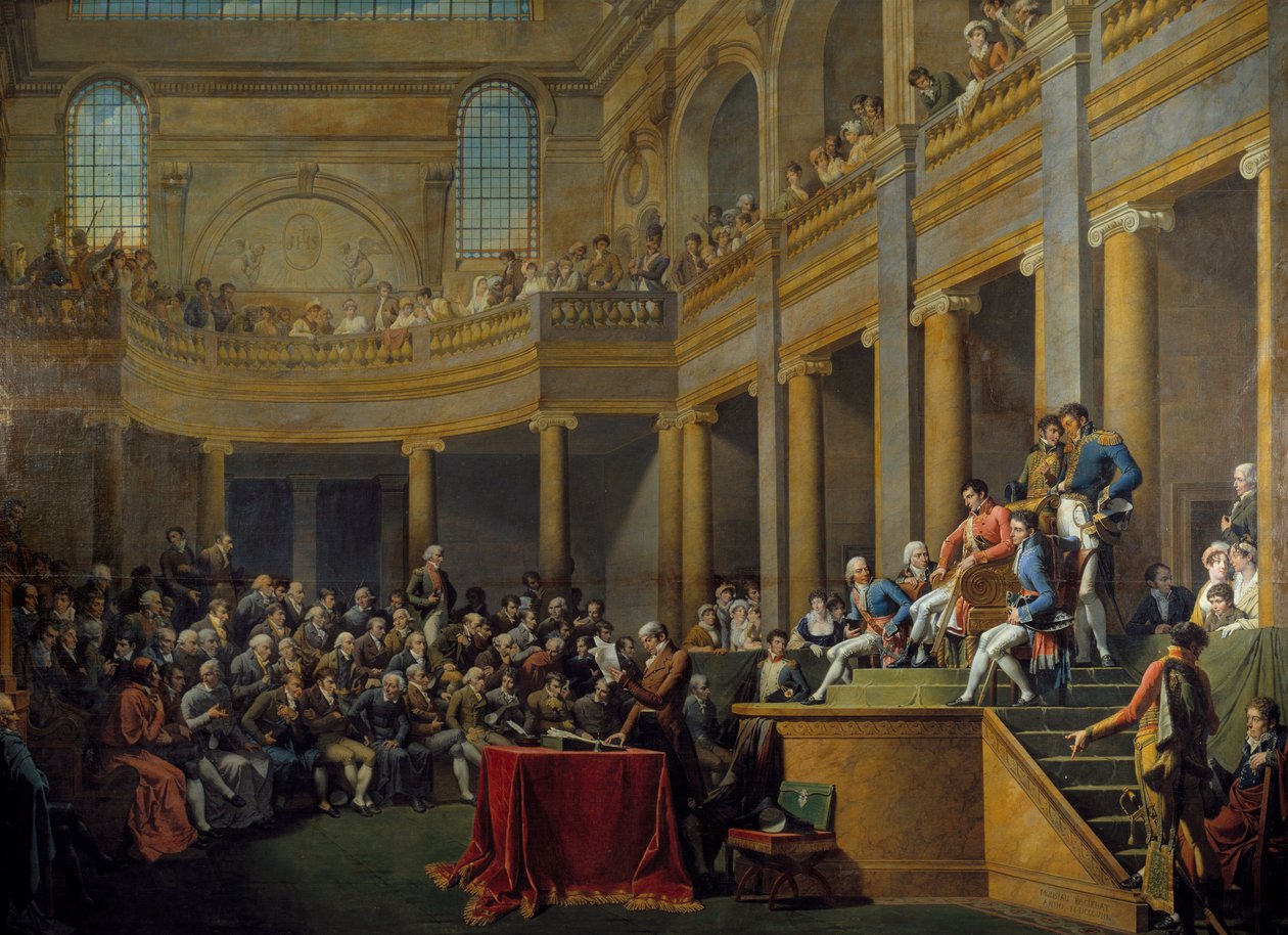 Consulado de la República Cisalpina reunido en comicios en Lyon, 1808 de Nicolas Andre Monsiau