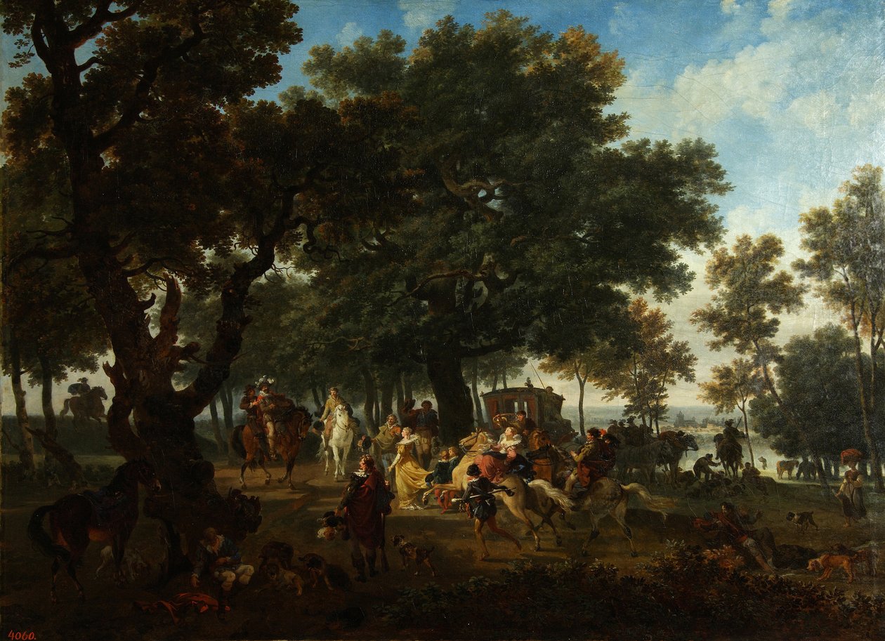 Enrique IV y su séquito cazando, ca 1804 de Nicolas Antoine Taunay