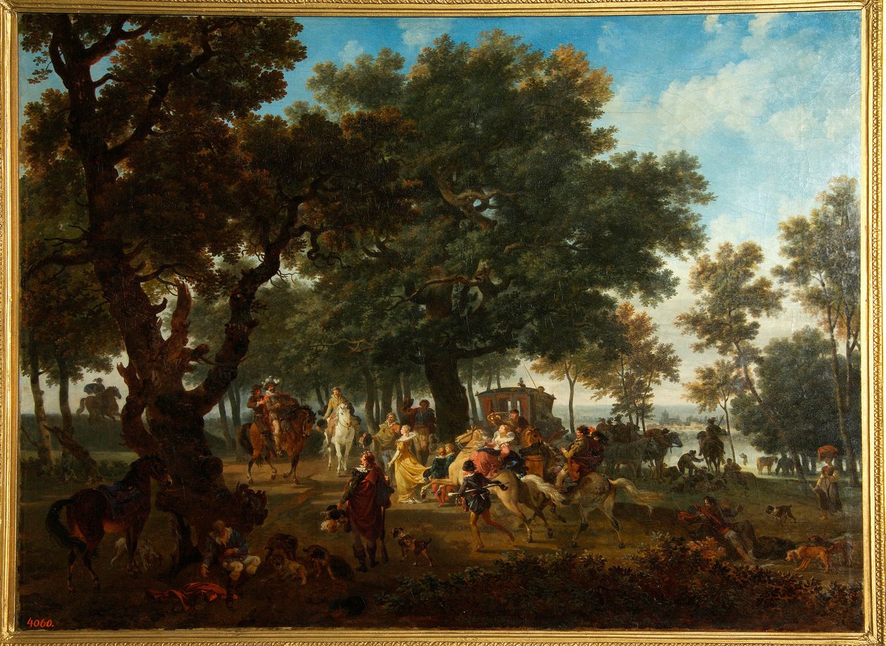 ""Partida de caza del rey de Francia Enrique IV (1553-1610) y su suite"" (Henri IV y su suite de caza) Pintura de Nicolas Antoine Taunay (1755-1830) de Nicolas Antoine Taunay