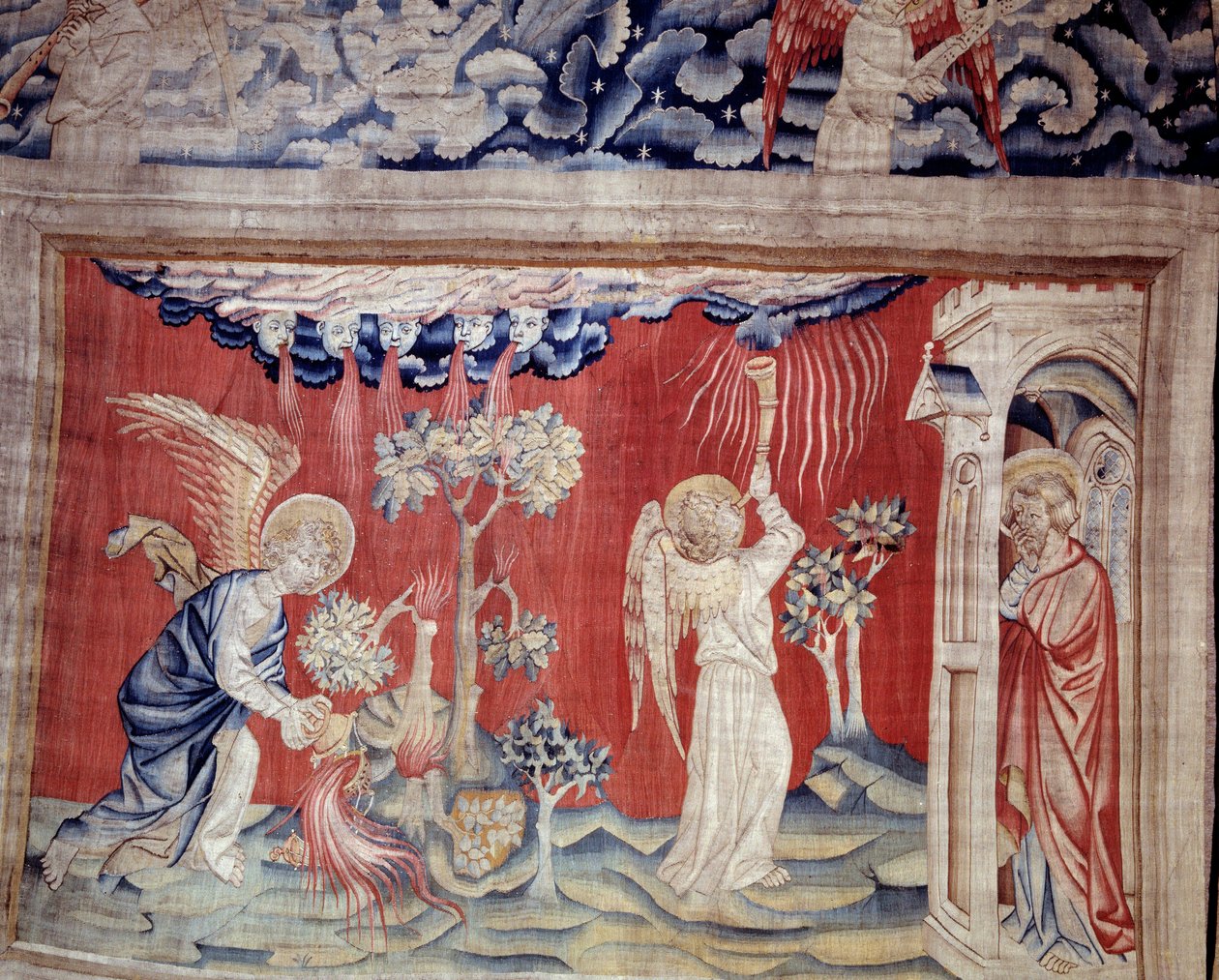 Cortina de la Revelación (1373-1383), n. 30: los muertos en el suelo. Tapiz de Nicolas Bataille (1330-1405) de Nicolas Bataille