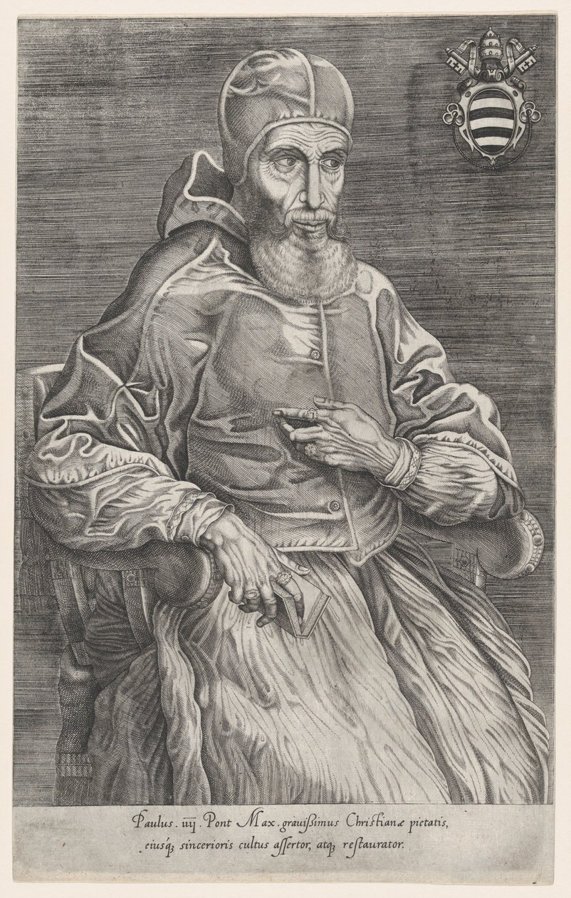 Retrato del Papa Paulo IV, 1530-66 de Nicolas Beatrizet