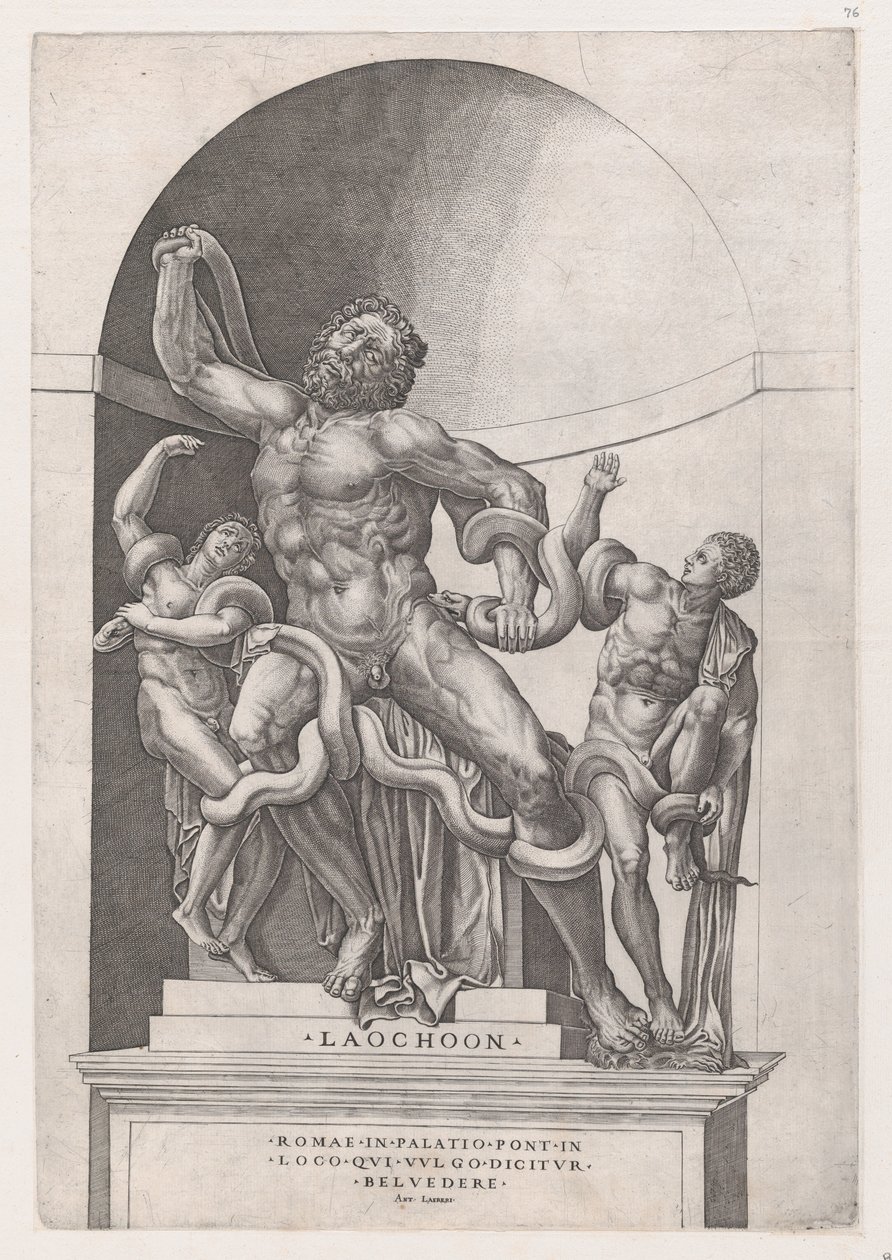 Speculum Romanae Magnificentiae: Laocoonte, siglo XVI de Nicolas Beatrizet