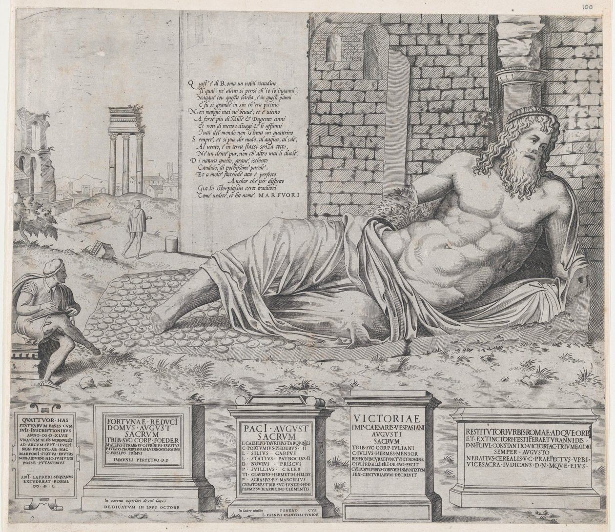 Speculum Romanae Magnificentiae: Marforius, 1550 de Nicolas Beatrizet.