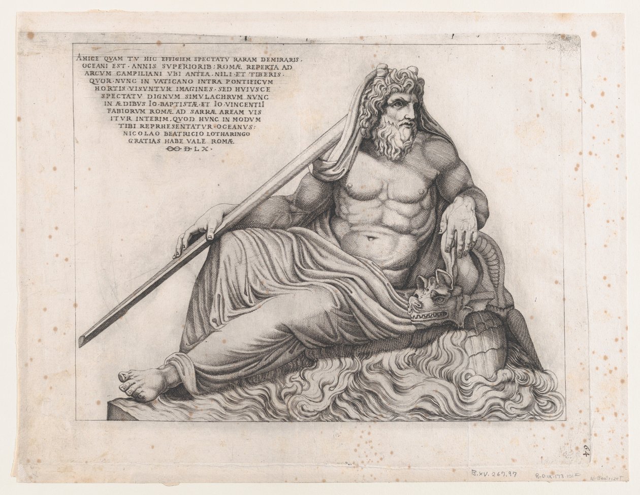 Speculum Romanae Magnificentiae: El Dios del Océano, 1560 de Nicolas Beatrizet
