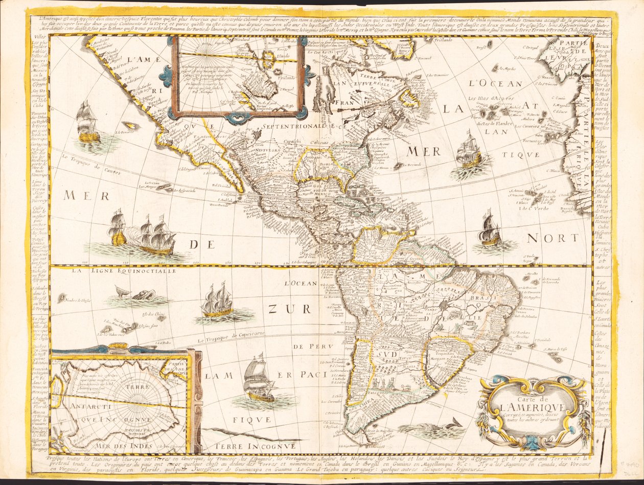 Mapa de América - corregido, y aumentado, sobre todos los otros cy antes. LOC 2008622045 de Nicolas Berey