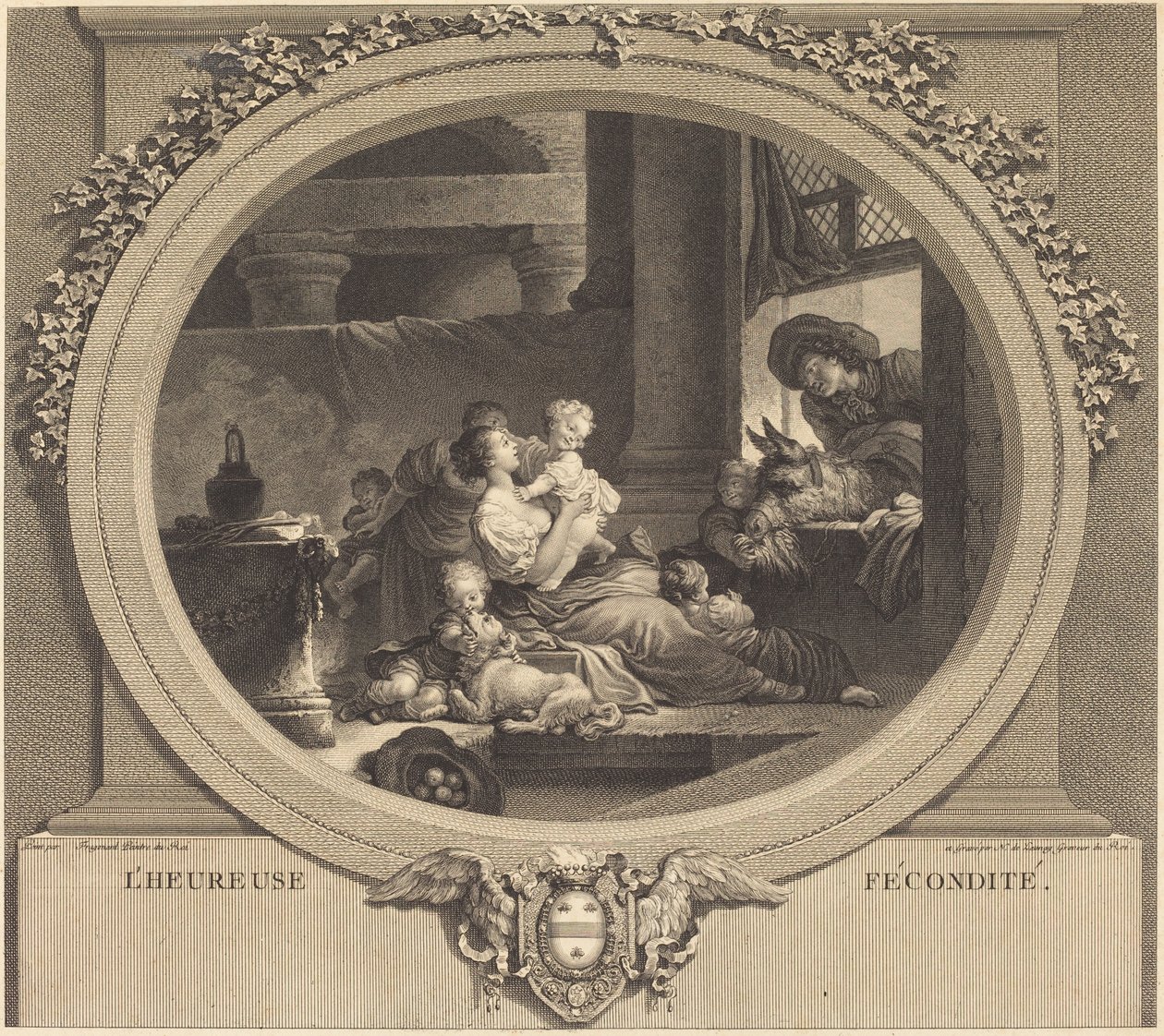 La feliz fecundidad de Nicolas Delaunay after Jean Honoré Fragonard