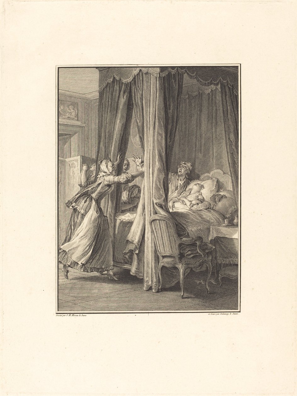Muerte de Julie de Nicolas Delaunay after Jean Michel Moreau