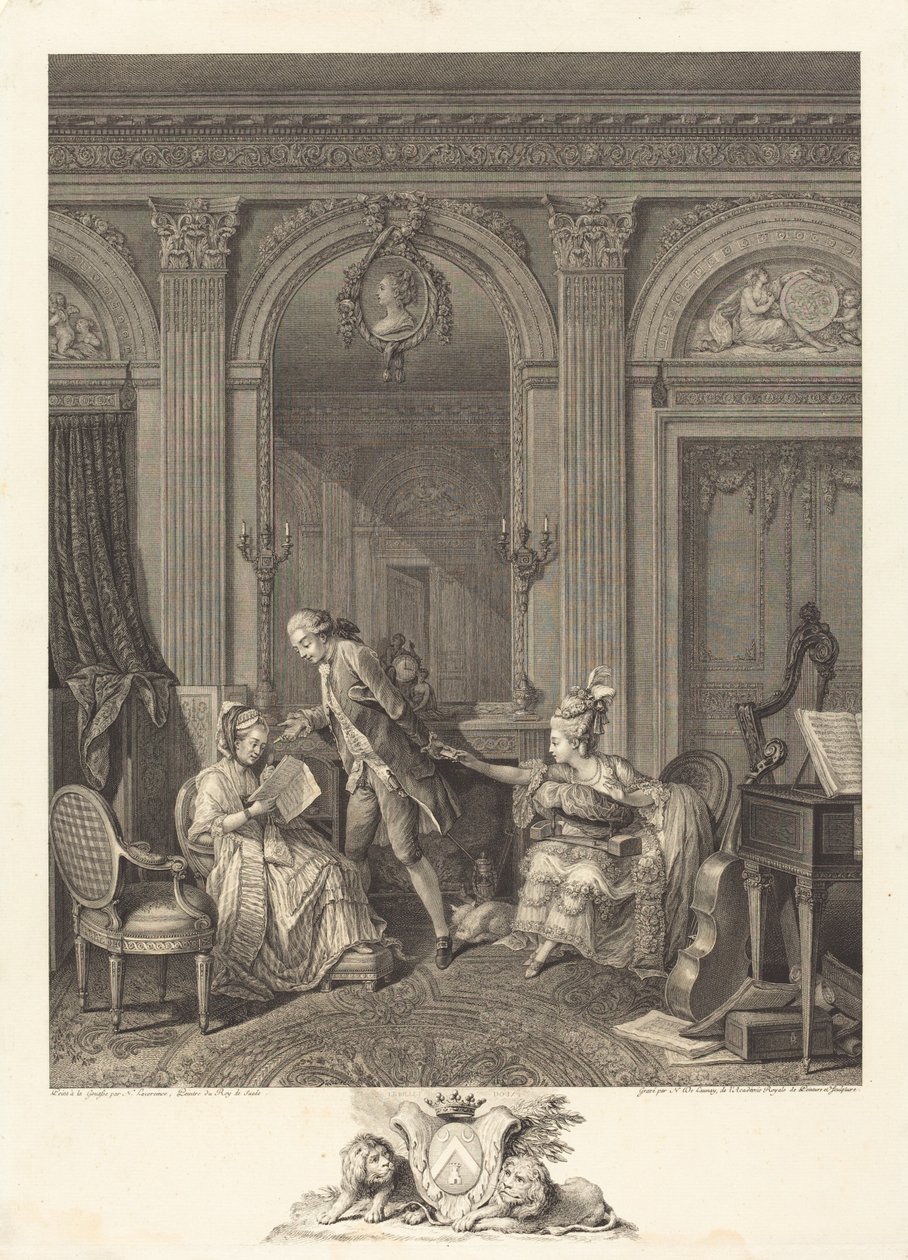 El billete dulce de Nicolas Delaunay after Nicolas Lavreince