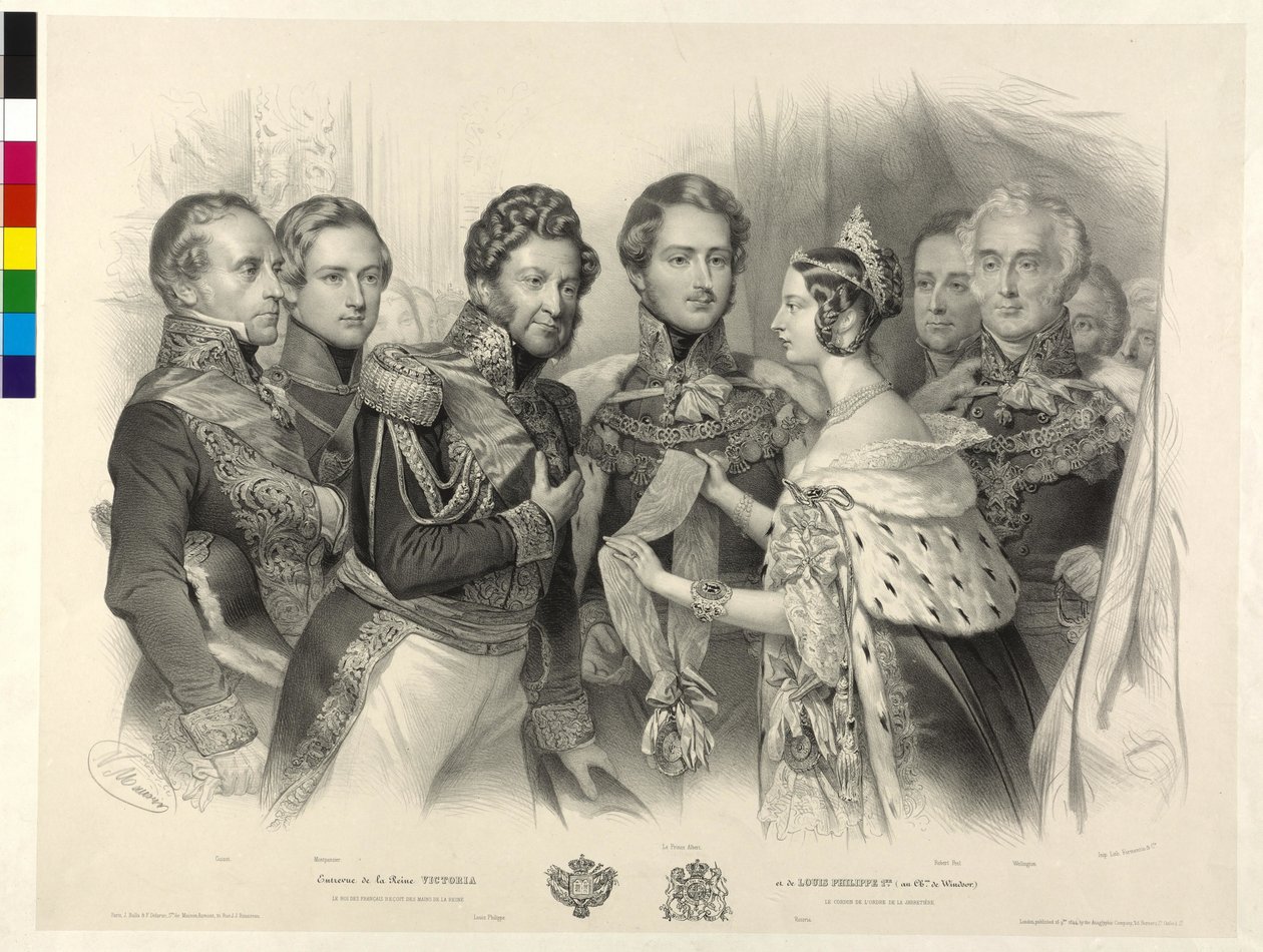 La Reina Victoria de Inglaterra entrega al Rey Luis Felipe de Francia la Orden de la Jarretera de Nicolas Eustache Maurin