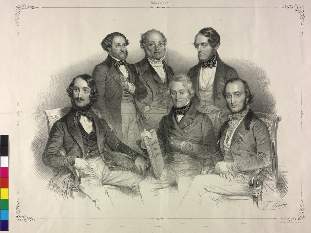 Cuadro con imágenes de Henry Wilhelm Ernst famoso violinista (litografía) de Nicolas Eustache Maurin
