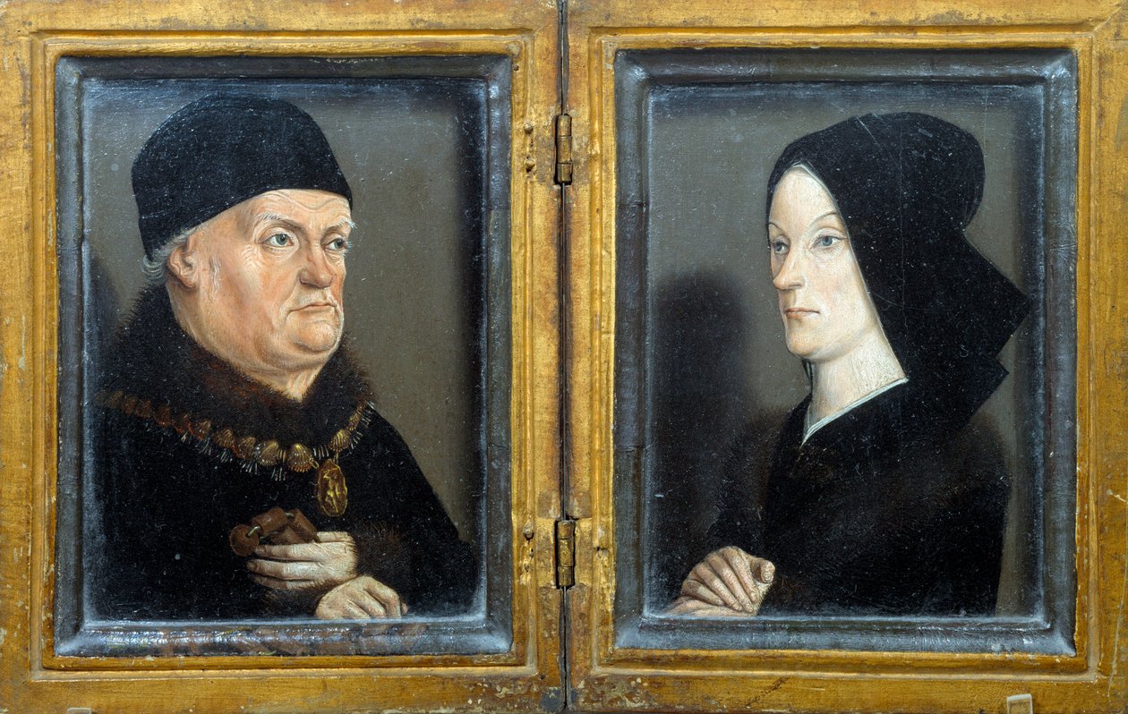 Díptico de Matheron: retratos de René, Duque de Anjou, Conde de Provenza, Rey de Sicilia y Jerusalén y su esposa Jeanne de Laval de Nicolas Froment
