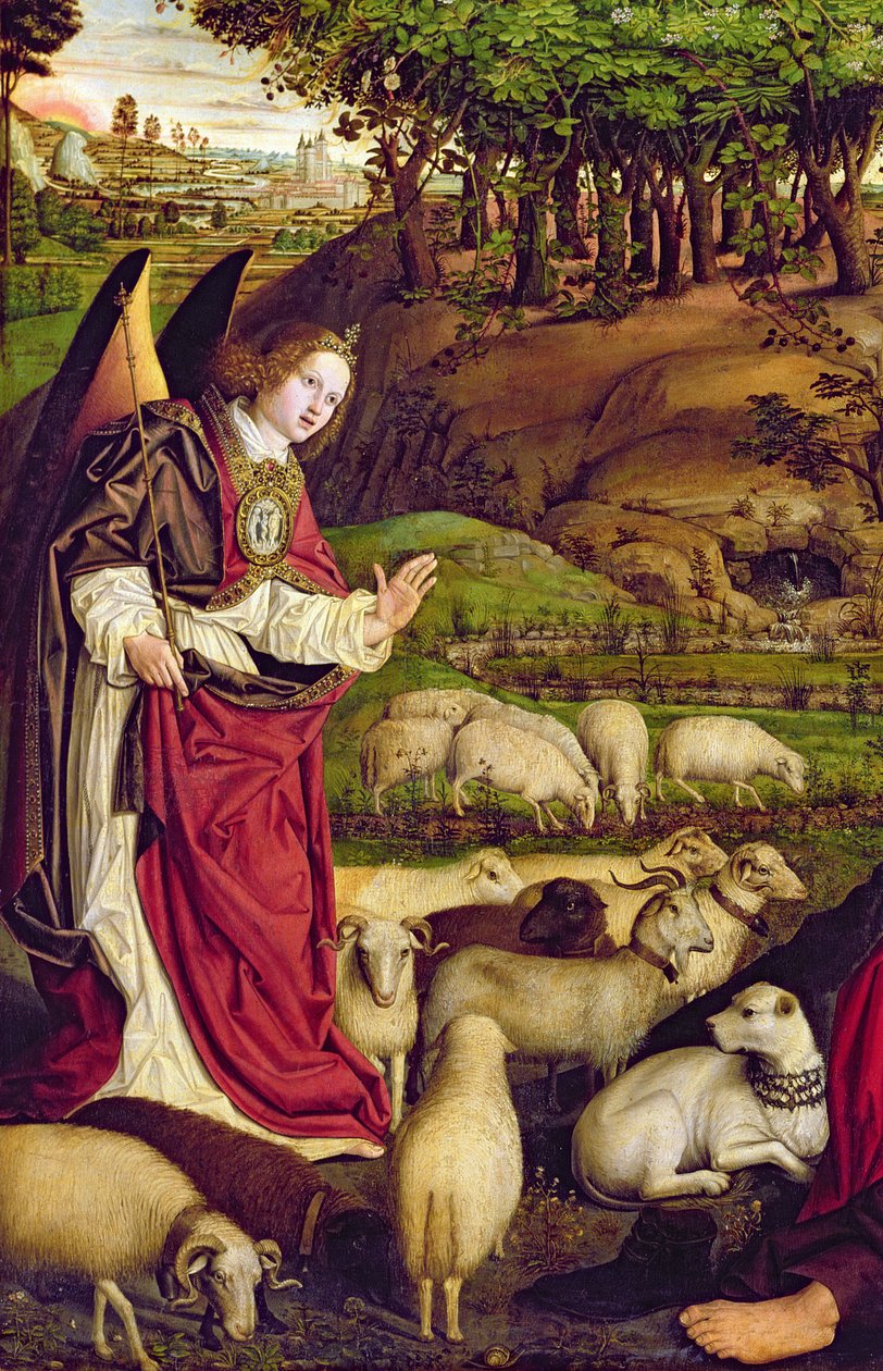 El tríptico de Moisés y la zarza ardiente, c.1476 (detalle) de Nicolas Froment