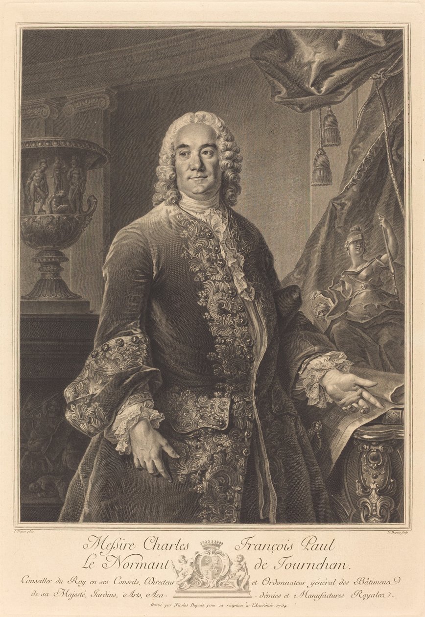 Charles Francois Paul Le Normant de Tournehem de Nicolas Gabriel Dupuis after Louis Tocqué