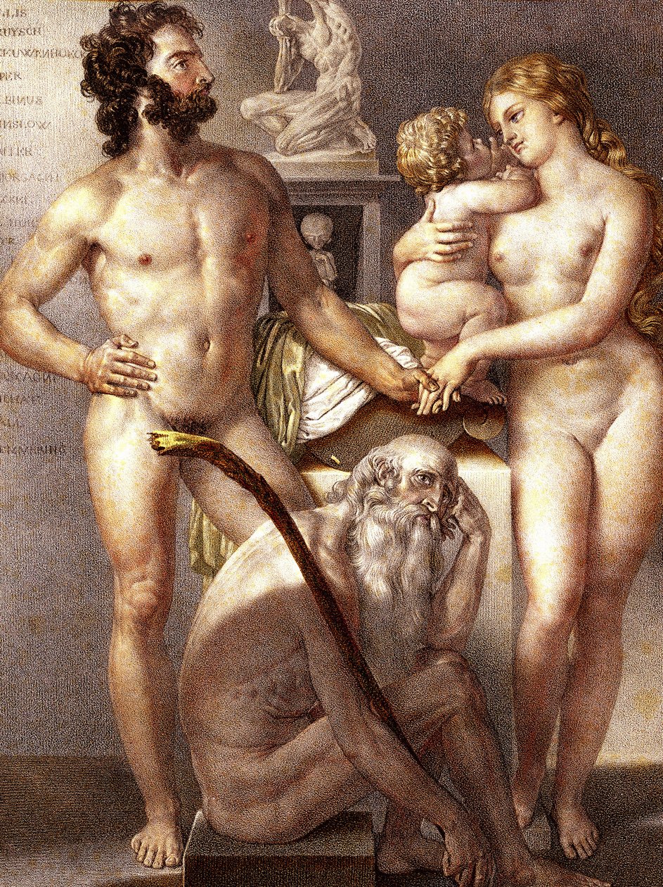 Anatomía del ser humano - Las 3 edades 1884 de Nicolas Henri (after) Jacob
