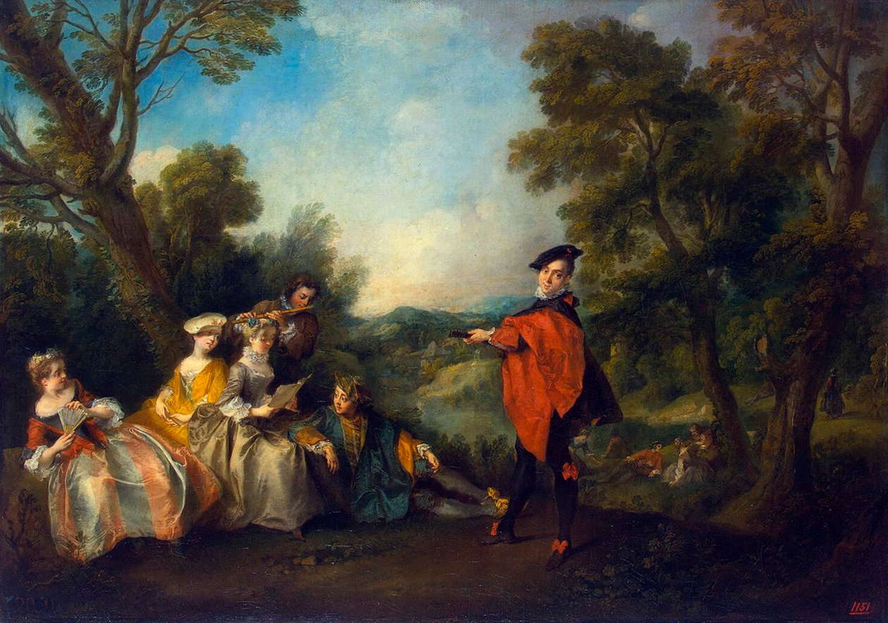 Concierto en el parque, 1720-1743 de Nicolas Lancret
