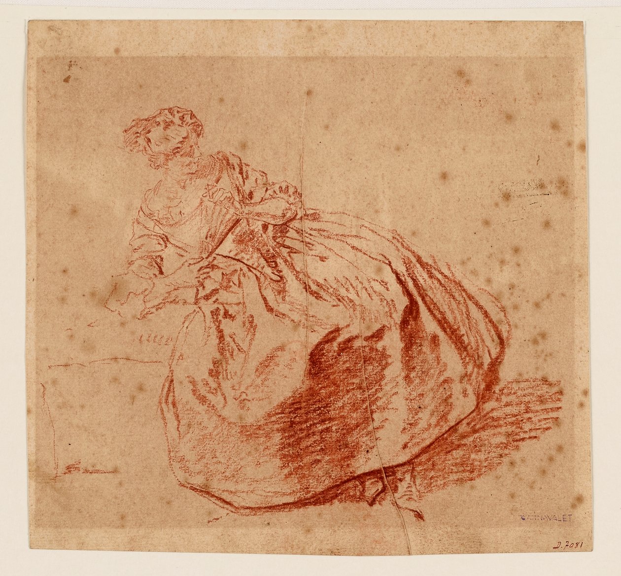 Frau mit einem Fächer de Nicolas Lancret
