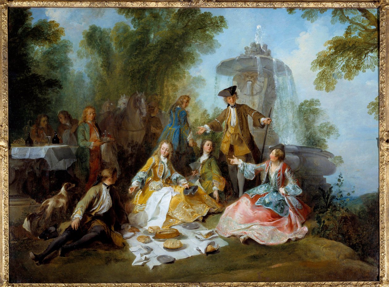 Almuerzo de caza. Pintura de Nicolas Lancret (1690-1743) de Nicolas Lancret