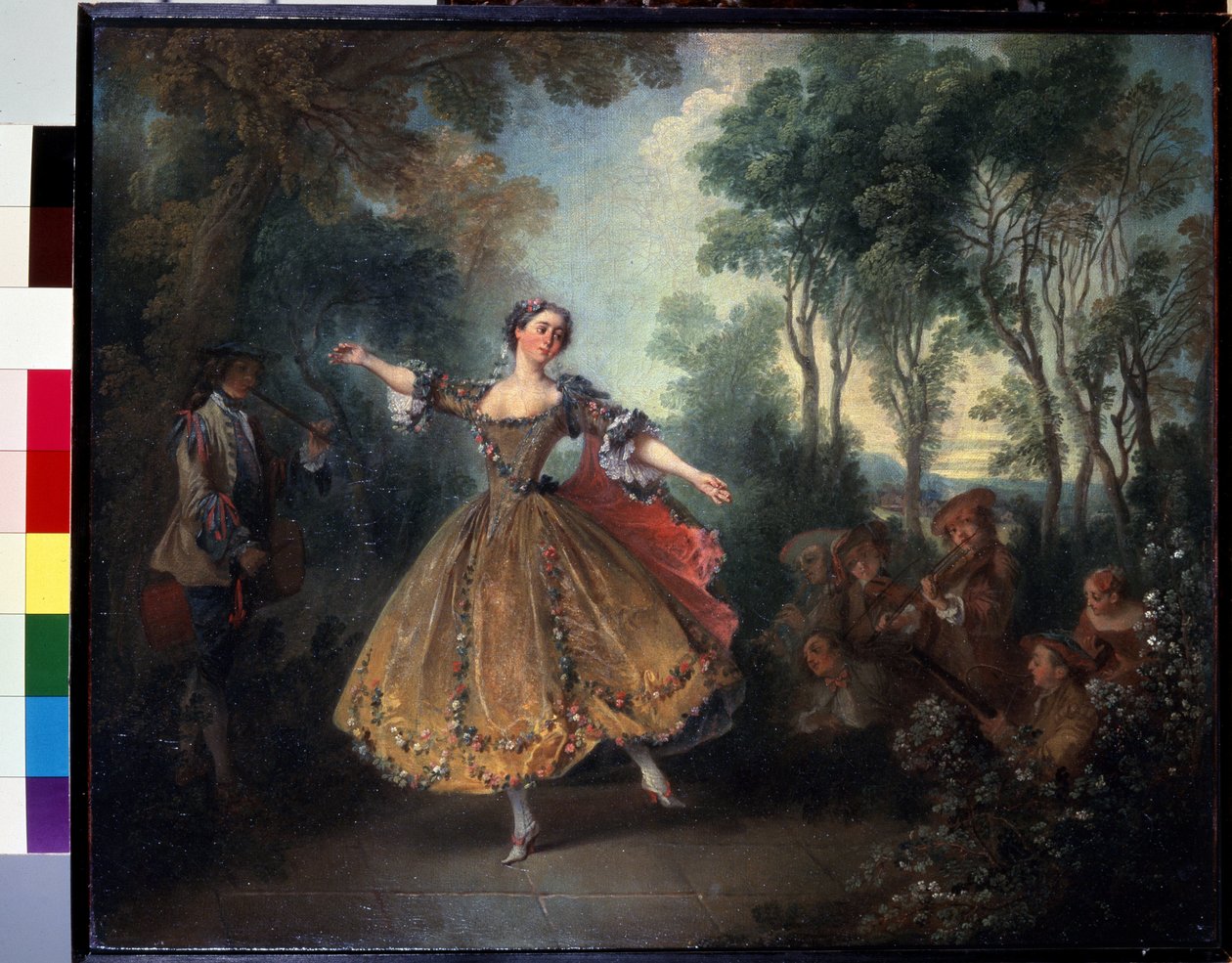 ""El camargo bailarín"" (Miss Camargo Bailando) Marie Anne de Cupis Camargo llamó al Camargo (1710-1770) bailando. Pintura de Nicolas Lancret (1690-1743) Principios del siglo XVIII Dim. 45x55 cm Museo del Hermitage, San Petersburgo de Nicolas Lancret