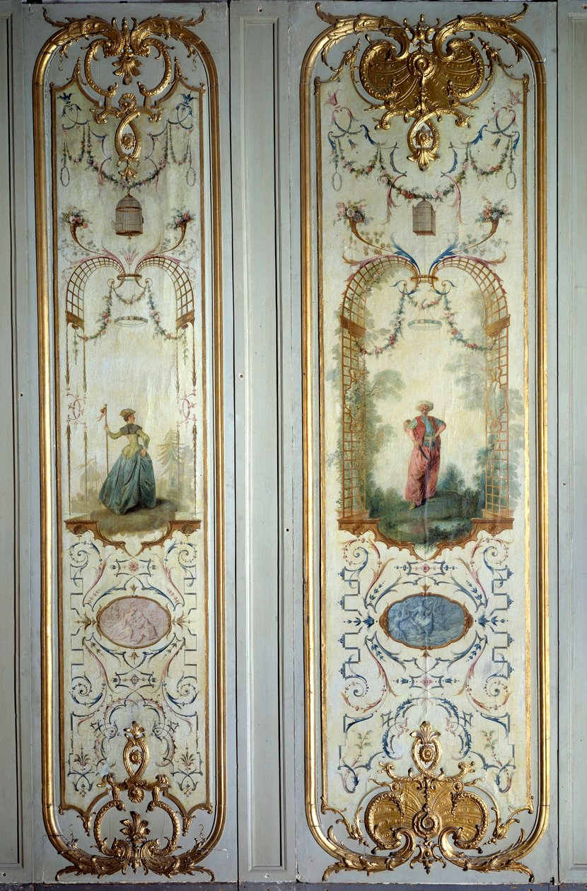 Panel pintado del Hotel de Peyrenc realizado por Nicolas Lancret (1690-1743) 1725 París, Artes Decorativas de Nicolas Lancret