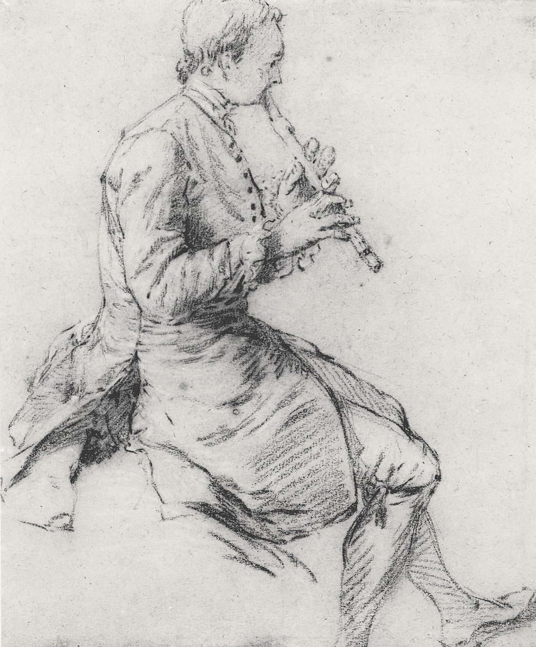 El flautista de pico de Nicolas Lancret