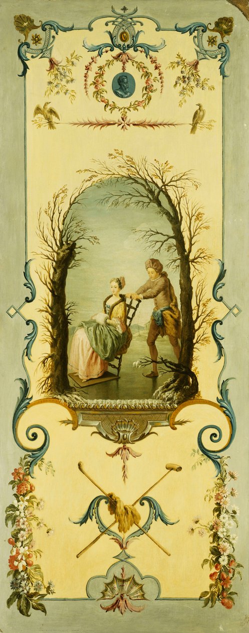 Tres paneles decorativos con alegorías del invierno, verano y otoño de Nicolas Lancret