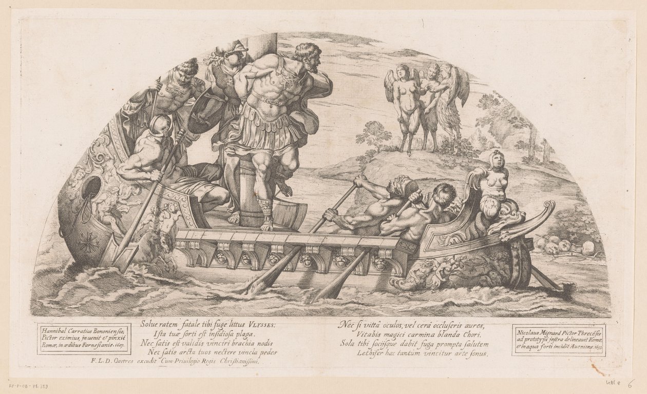 Odiseo desafía los cantos de las sirenas Historias de la Odisea (título de la serie) de Nicolas Mignard
