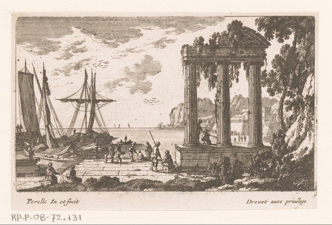 Vista al puerto con tres columnas de Nicolas Perelle