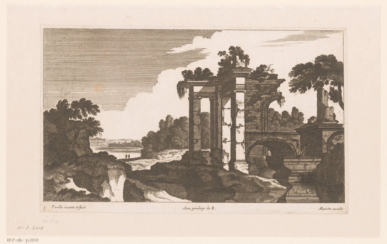 Paisaje con ruinas antiguas de Nicolas Perelle