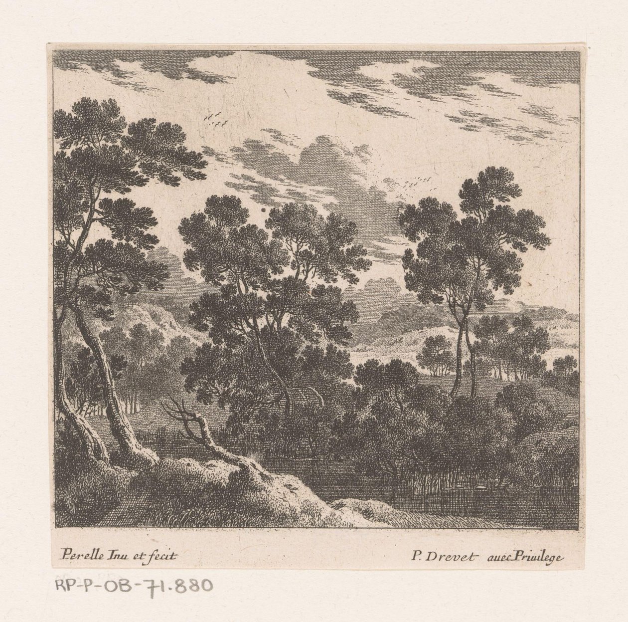 paisaje con arboles de Nicolas Perelle