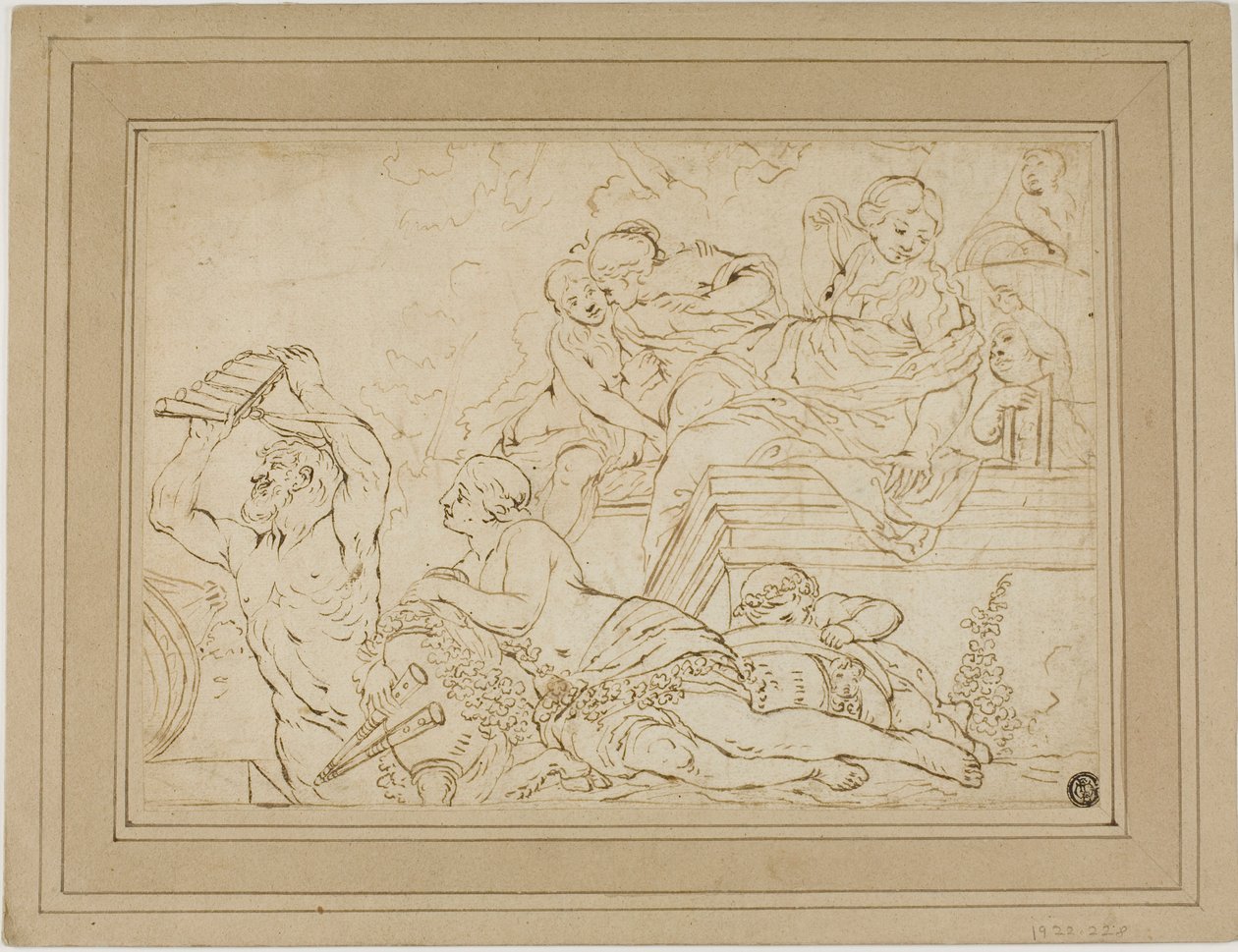 Escena con ninfas y sátiro de Nicolas Pierre Loir