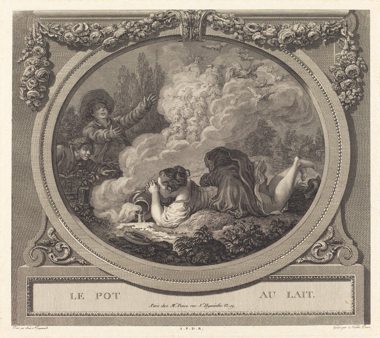El pote de leche de Nicolas Ponce after Jean Honoré Fragonard