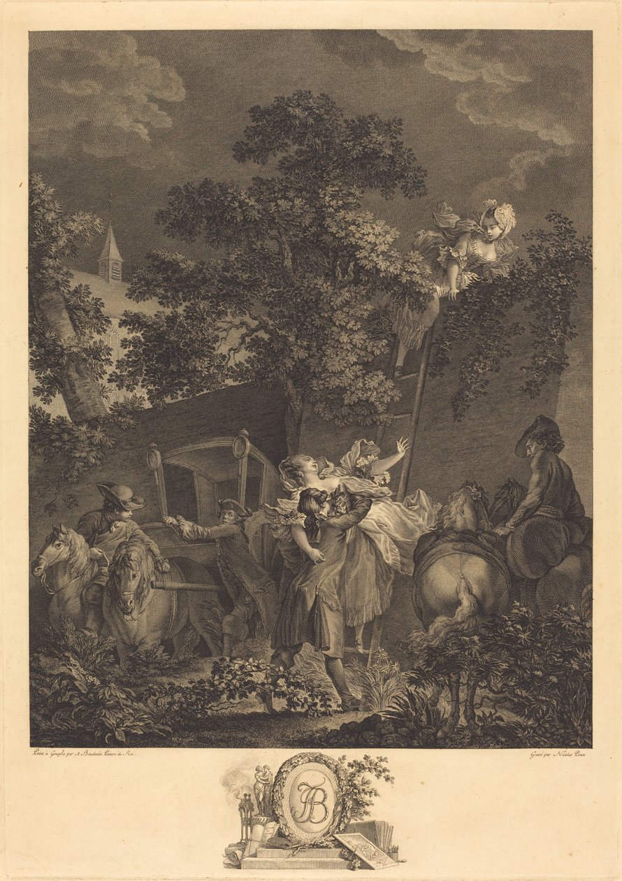 El rapto nocturno de Nicolas Ponce after Pierre Antoine Baudouin