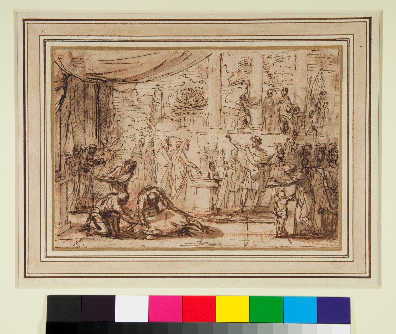 Sacrificio Antiguo en un Templo de Nicolas Poussin