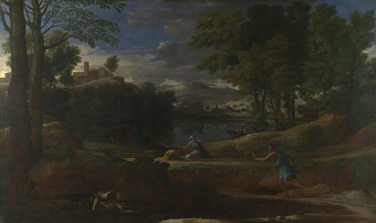 Paisaje con un hombre asesinado por una serpiente de Nicolas Poussin