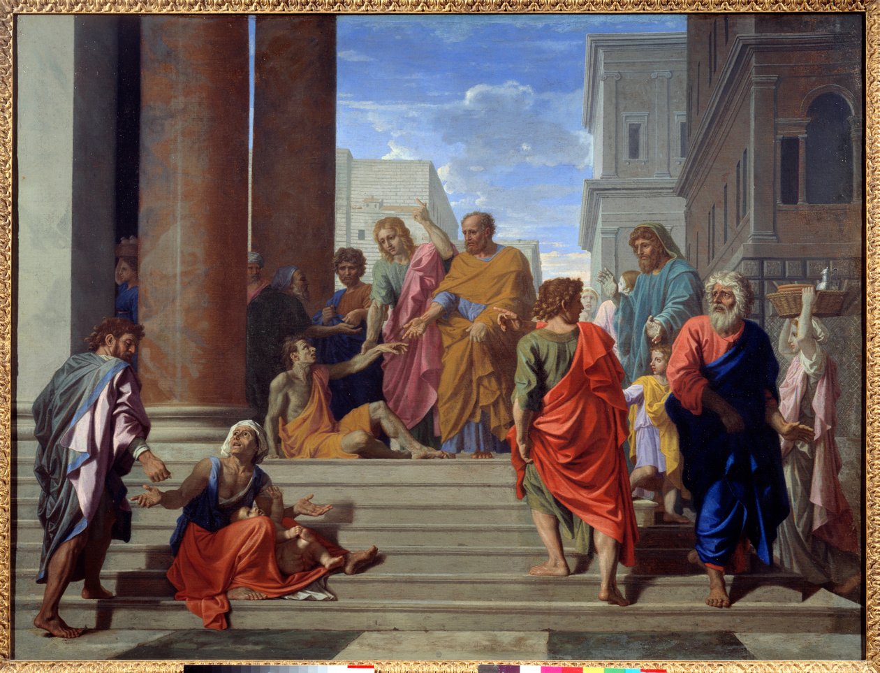 San Pedro y San Juan luchando contra los cojos de Nicolas Poussin